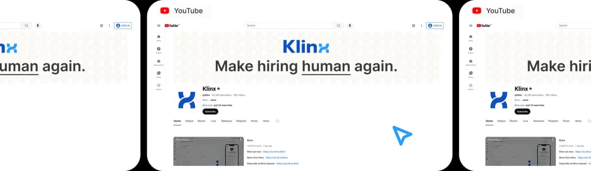 Klinx YouTube tutorial screenshots