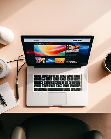 Laptop displaying a web design project